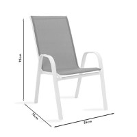Set Masa si Scaune Gradina Calan-Watson 3 Piese Alb - Maro - 6