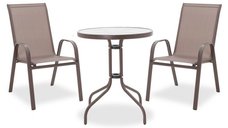 Set Masa si Scaune Gradina Watson-Calan 3 Piese Maro