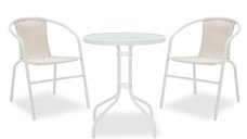Set Masa si Scaune Gradina Watson-Obbi 3 Piese Alb