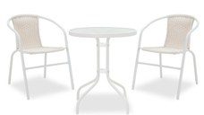 Set Masa si Scaune Gradina Watson-Obbi 3 Piese Alb