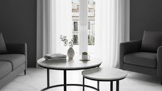 Set Masuta de cafea 2 buc Solme I Alb 80x80x45 cm
