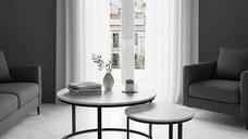 Set Masuta de cafea 2 buc Solme I Alb 80x80x45 cm