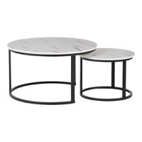 Set Masuta de cafea 2 buc Solme I Alb 80x80x45 cm - 2