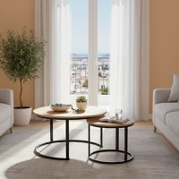 Set Masuta de cafea 2 buc Solme I Natural 80x80x45 cm - 1