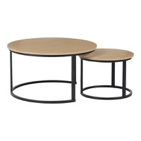 Set Masuta de cafea 2 buc Solme I Natural 80x80x45 cm - 2