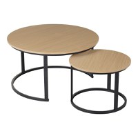 Set Masuta de cafea 2 buc Solme I Natural 80x80x45 cm - 3