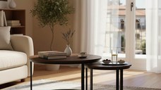 Set Masuta de cafea 2 buc Solme I Nuc 80x80x45 cm