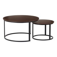 Set Masuta de cafea 2 buc Solme I Nuc 80x80x45 cm - 2
