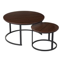 Set Masuta de cafea 2 buc Solme I Nuc 80x80x45 cm - 3
