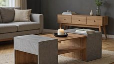 Set Masuta de cafea 3 buc Morfi Maro 105x45x37 cm