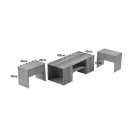 Set Masuta de cafea 3 buc Morfi Maro 105x45x37 cm - 7