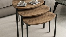 Set masute de cafea stivuibile, 3 bucati Lenny Nuc 45x45x45 cm