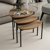 Set masute de cafea stivuibile, 3 bucati Lenny Nuc 45x45x45 cm - 1