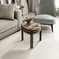 Set masute de cafea stivuibile, 3 bucati Lenny Nuc 45x45x45 cm - 5