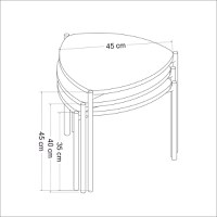 Set masute de cafea stivuibile, 3 bucati Lenny Nuc 45x45x45 cm - 10