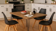 Set mobilier bucatarie 5 buc Tinge Natural 120x60x75 cm