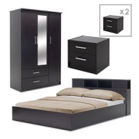 Set mobilier dormitor studenti 5 buc Nap Pako World Wenge 80x37x123 cm - 1