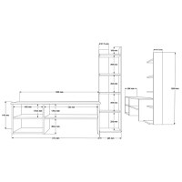 Set mobilier living Perla, Pako World, Alb, 120x29x41 cm - 5