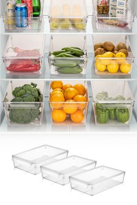 Set organizator frigider, 3 piese 729 Transparent 20x32.5x7 cm - 1