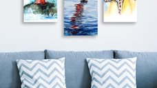 Set tablouri canvas (3 bucati) MDF0023 Multicolor 70x50 cm