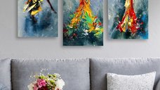 Set tablouri canvas (3 bucati) MDF0035 Multicolor 70x50 cm