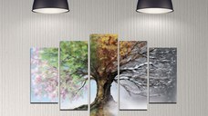 Set tablouri canvas (5 bucati) 5DMDF-6 Multicolor 110x60 cm