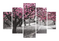 Set tablouri canvas (5 bucati) ST034 Multicolor 56x20 cm - 2