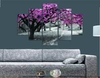 Set tablouri canvas (5 bucati) ST034 Multicolor 56x20 cm - 1