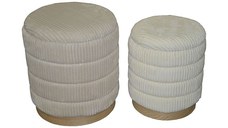 Set tabureti 2 buc Pance Pako World Bej 40x40x44 cm