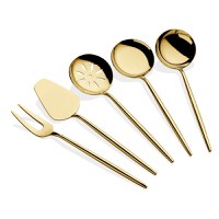 Set ustensile servire 5 bucati Almeria Auriu 23.5x23.5x4 cm - 2