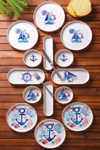 Set vesela mic dejun, 14 bucati KAHSER14 Alb 19x19x1 cm - 2