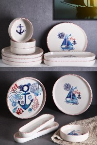 Set vesela mic dejun, 14 bucati KAHSER14 Alb 19x19x1 cm - 4