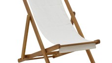 Șezlong de grădină Franclow Alb 66x108x105 cm