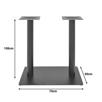 Stalp picior suport blat masa Givosa Negru 70x40x108 cm - 2