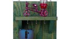 Suport chei din lemn 214Y Verde 31x24x8 cm