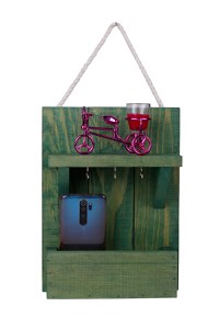 Suport chei din lemn 214Y Verde 31x24x8 cm - 1