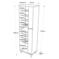 Suport pantofi Scarpera, Pako World, Alb-Natural, 57x35x185 cm - 6