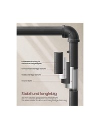 Suport pentru haine cu roti, Vasagle, 90 kg, HSR65BXV1, Maro Rustic - 3