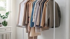 Suport pentru haine reglabil cu roti Songmics Alb 150x45x162.9 cm