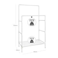 Suport pentru haine, Songmics, 70 kg, RDR01WT , Alb - 6