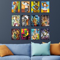 Tablou, 12 bucati 12MDF22YS Multicolor 20x15x3 cm - 1