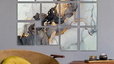 Tablou, 12 bucati 12MDF42YS Multicolor 20x15x3 cm