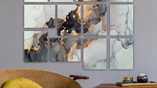 Tablou, 12 bucati 12MDF42YS Multicolor 20x15x3 cm