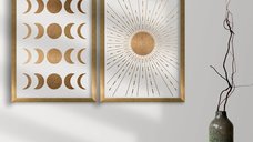 Tablou, 2 bucati NatureGrace Maro 38x53 cm