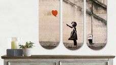 Tablou, 3 bucati 3KY3784 Multicolor 20x70x0.8 cm