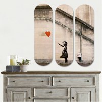 Tablou, 3 bucati 3KY3784 Multicolor 20x70x0.8 cm - 1