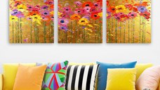 Tablou, 3 bucati PMDR73 Multicolor 30x30x3 cm