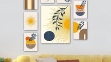 Tablou, 9 bucati 9MDF03YS Multicolor 30x40 cm