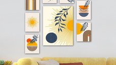 Tablou, 9 bucati 9MDF03YS Multicolor 30x40 cm