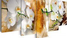 Tablou Canvas Bimago - Brown Paint and Orchid 200x100 cm